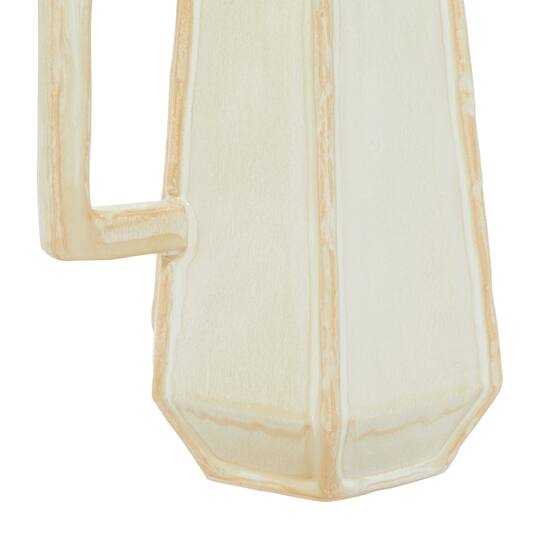White Ceramic Modern Vase, 9" x 14"